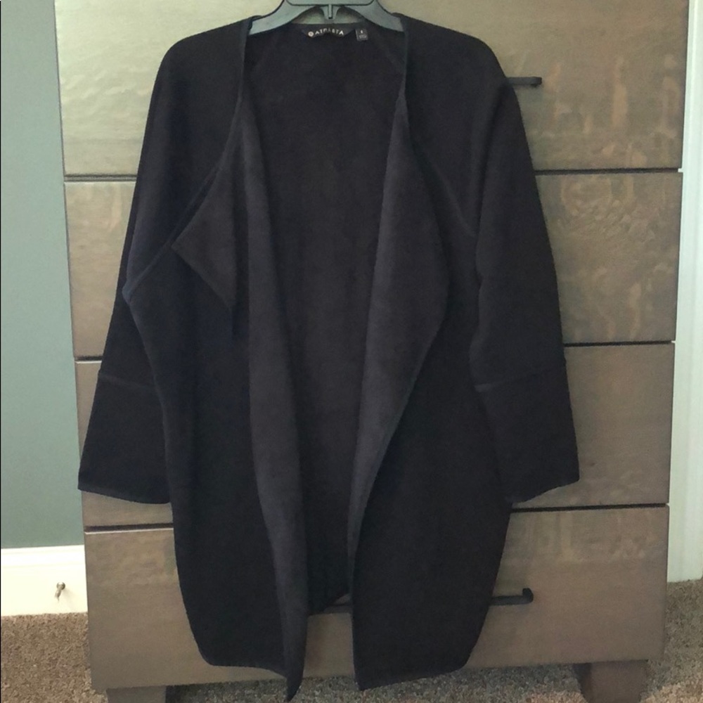 Athleta black knee length cardigan, small